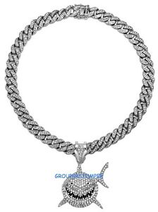 ジュエリー・アクセサリー シャークペンダントクリスタルストラスオンアソートチェーンrequin pendentif avec cristal strass sur assortis chaines 6ix9ine