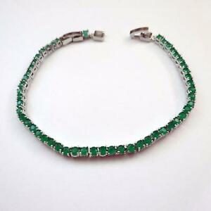 【送料無料】ジュエリー・アクセサリー ブラチャレテニスウオーナドナカラーアルジェントコンスメラルディbracciale tennis uomo donna colore argento con smeraldi 18 20 cm 86 n(4)