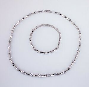 【送料無料】ジュエリー・アクセサリー ジルコーネコリアーブレスレットシルバーセット1100ct twmagnifique zircone collier amp; bracelet ensemble en argent