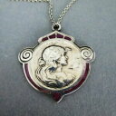 【送料無料】ジュエリー・アクセサリー アールヌーボーシルバーペンダントリリーフレデクトルチェーンart nouveau pendentif en argent avec relief femmes et emailledekor inclus chaine