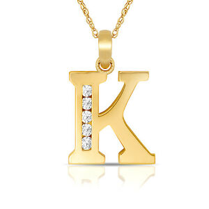【送料無料】ジュエリー・アクセサリー レターネックレスペンダントイエローlettre k initiale collier pendentif 14k or jaune