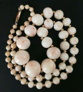 【送料無料】ジュエリー・アクセサリー コーラルエンジェルスキンズマッシブゴールドレアcollier ancien perles en corail peaux dange 16mm et or massif, rare