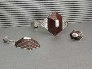 【送料無料】ジュエリー・アクセサリー ブレスレットセットトゥアレスブローチシルバーニジェールset o..