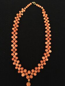 【送料無料】ジュエリー・アクセサリー コーラルパールネックレスcollier en perles de corail