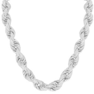 【送料無料】ジュエリー・アクセサリー シルバーロープヒップホップストリングチェーン925 argent rope hip hop chaine de corde 11mm