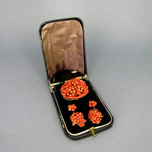 【送料無料】ジュエリー・アクセサリー ビジューセットサンゴオリジナルケースantique bijou set avec mediterranee coraux ...