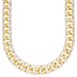 【送料無料】ジュエリー・アクセサリー スターリングシルバーブリングチェーンマイアミゴールドsterling 925 argent cz bling chaine miami curb 12mm gold