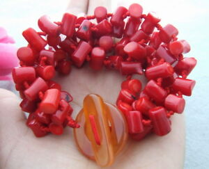 【送料無料】ジュエリー・アクセサリー レッドコーラルブレスレットs041413 5strds red coral bracelet