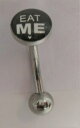 ジュエリー・アクセサリー ロゴクリットフードクリトリスバーベルリングゲージsurgical steel eat me logo vch clit hood clitoral curved barbell ring 14 gauge