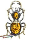 ̵ۥ奨꡼꡼ ֥󥺥֥饹ХȥС֥塞ӡȥ륢bronze brass baltic amber female ornament brooch stag beetle ironwork