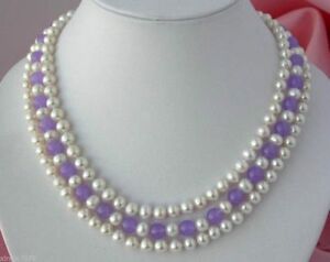 【送料無料】ジュエリー・アクセサリー ファッションリアルナチュラルホワイトパールアレクサンドライトビーズネックレス(4)