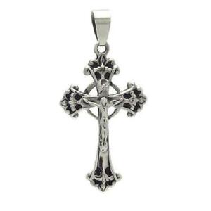 ジュエリー・アクセサリー イエスクロスペンダントパールボールチェーンacier inoxydable jesus croix crucifix pendentif, gratuit perle chaine boule
