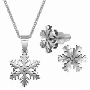 【送料無料】ジュエリー・アクセサリー クリスタルスノーチェーンペンダントマッチングイヤリングcristal de neige chaine pendentif avec ou sans assorti boucles doreilles