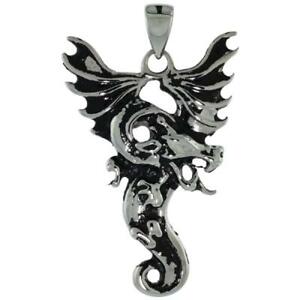 【送料無料】ジュエリー・アクセサリー スチールドラゴンスカルバイカーペンダントパールボールチェーンacier inoxydable fiery dragon crane biker pendentif, gratuit perle balle chaine