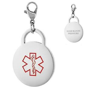 【送料無料】ジュエリー・アクセサリー チャームピンスクローザーhaut sang pression acier inoxydable alerte medicale rond charme wfermoir pince