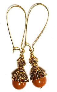 【送料無料】ジュエリー・アクセサリー ゴールドアゲートドロップペンダントユニークヴィンテージジプ..