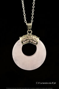 【送料無料】ジュエリー・アクセサリー クォーツピンクペンダントpendentif quartz rose