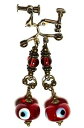 【送料無料】ジュエリー・アクセサリー ブロンズレッドバッドアイクリップペンダントシックヴィンテージジプシーbronze rouge mauvais oeil avec clip oreilles goutte pendantes chic vintage gypsy