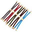 ジュエリー・アクセサリー ナイロンツイストコードブレスレットベースツリースライダークラスプゴールド10 strds 9 nylon twisted cord bracelet bases tree slider clasp goldfilled 2mm