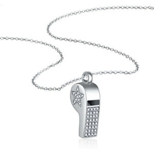 【送料無料】ジュエリー・アクセサリー ソリッドスターリングシルバークリアスターハートホイッスルチ..