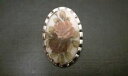 【送料無料】ジュエリー・アクセサリー ピンクカボッションスカーフブローチクリップフレームシルバーメタルbroche pince a foulard caboch...