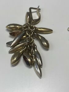 【送料無料】ジュエリー・アクセサリー オールドヴィンテージゴールデンブラウンイヤリングboucle d’oreille ancienne vintage dore marron f 166 2