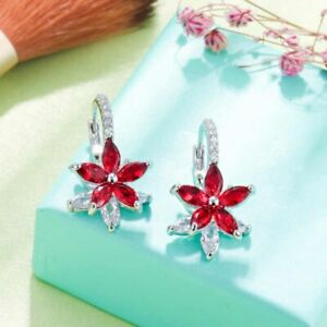 【送料無料】ジュエリー・アクセサリー イヤリングフラワーレッドスワロフスキーエレメンツジルコニウムboucles doreille fleur rouge swarovski elements aaa zirconium top qualite(4)