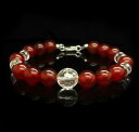 【送料無料】ジュエリー・アクセサリー メスクリスタルレッドコルナリンアゲートブレスレットbracelet cornaline agate rouge cristal de roche femme