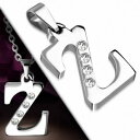 【送料無料】ジュエリー・アクセサリー ステンレスペンダントpendentif avec alphabet z en acier inoxydable gemme