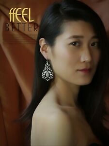 hokushinの【送料無料】ジュエリー・アクセサリー イヤリングゴールデンアンティークストラスチフレヴィンテージドロップboucles doreilles crochet dore antique strass cisele poire goutte vintage x8｜アングル2