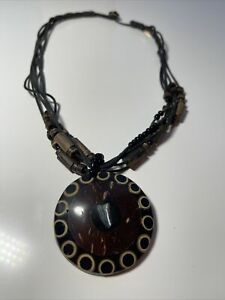 【送料無料】ジュエリー・アクセサリー ヴィンテージブラウンエスニックカラーcollier ancien vintage marron ethnique l 105(4)