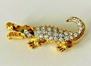 petite broche crocodile dore strass brooch pin 4cm yeux vert ブローチクロコダイルゴールデンラインストーンブローチ※注意※NYからの配送になりますので2週間前後お時間をいただきます。人気の商品は在庫が無い場合がございます。ご了承くださいませ。サイズの種類の商品は購入時の備考欄にご希望のサイズをご記載ください。　携帯メールでの登録ですと楽天からのメールが届かない場合がございます。