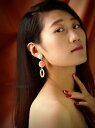 【送料無料】ジュエリー・アクセサリー ピンクグリーンキャンディサークルライトゴールデンビッグイヤリングクリップboucles doreilles clip on...