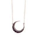 【送料無料】ジュエリー・アクセサリー ゴールデンショートカラーペンダントダークバイオレットシンプルcollier court dore pendantif lune croissant violet fonce simple dz1