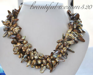 【送料無料】ジュエリー・アクセサリー ストランドコーヒーバロックネックレスインチ(4)