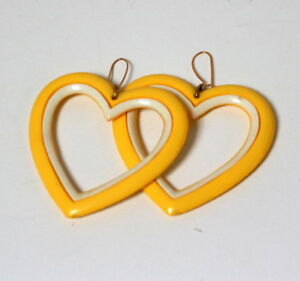 【送料無料】ジュエリー・アクセサリー ヴィンテージハートペンダントイヤリングboucles doreilles pendants coeur vintage 80s