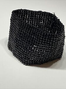 【送料無料】ジュエリー・アクセサリー オールドヴィンテージブレスレットブラックパールbracelet vintage ancien manchette noir perles j 145