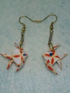 yzWG[EANZT[ COS[fNVFboucles doreilles poissons en origami crochet dore po_003