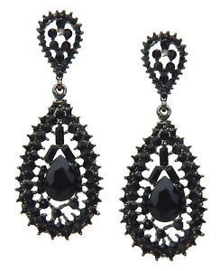 ジュエリー・アクセサリー エラジョンテブラックイヤリングロングゴシックグジョンella jonte boucles doreilles noir long goujon gothique