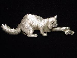 ジュエリー・アクセサリー ジョネットジュエリーシルバーピュータータートルピンjj jonette jewelry silver pewter inquisitive cat with turtle pin
