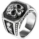 ジュエリー・アクセサリー スカルリングシルバーイーグルゴシックパンクバイカージュエリーメンズステンレススチールサイズskull ring silver eagle gothic punk biker jewelry mens stainless steel size 7