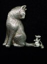【送料無料】ジュエリー・アクセサリー ジョネットジュエリーシルバーピューターカーリングマウスピンjj jonette jewelry silver pewter cat curling its tail mouse pin(4)