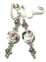 【送料無料】ジュエリー・アクセサリー クリップグーテペンダントヴィンテージシックlongue argent blanc cloisonne avec clip oreilles goutte pendantes vintage chic