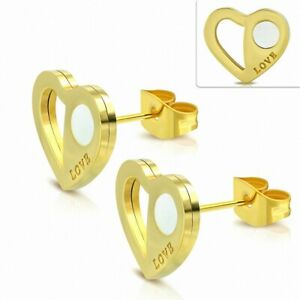 【送料無料】ジュエリー・アクセサリー ステンレスハートイヤリングboucles doreilles en forme de c?ur damour en acier inoxydable dore avec incrus 【送料無料】ジュエリー・アクセサリー ステンレスハートイヤリングboucles doreilles en forme de c?ur damour en acier inoxydable dore avec incrus