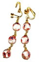 【送料無料】ジュエリー・アクセサリー ミレフィオーリピンチガラスハンギングドロップtres longue rouge or bleu millefiori pince oreilles verre perle goutte pendantes(4)