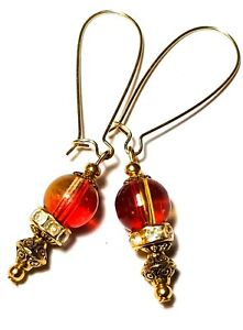 【送料無料】ジュエリー・アクセサリー パールガラスドロップペンダントヴィンテージシックボヘミアンtres longue rouge or oreilles verre perle goutte pendantes vintage chic bohemien