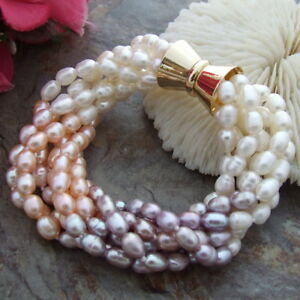 【送料無料】ジュエリー・アクセサリー マルチカラーライスパールストランドブレスレットmulti color rice pearl 8 7 strands bracelet