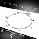 【送料無料】ジュエリー・アクセサリー ステンレススチールチャームアンクルブレスレットマスクタイプシンボルbracelet a breloques a cheville en acier inoxydable avec symbole de genre masc