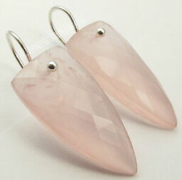 【送料無料】ジュエリー・アクセサリー スターリングシルバーカットピンクローズクォーツレディースジュエリーファンシーイヤリングインチ925 sterling silver cut pink rose quartz womens jewelry fancy earrings 15 in