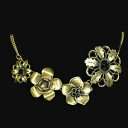 【送料無料】ジュエリー・アクセサリー ブラックナインチェーンcollier petales fleurs chaine a blutenkette strass noir neuf